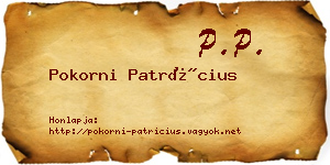 Pokorni Patrícius névjegykártya